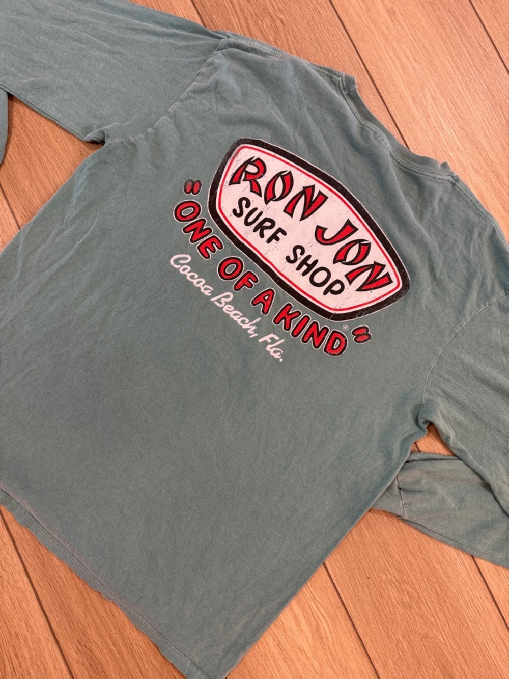 Ron Jon Graphic Long Sleeve Logo Shirt Sz XL Surf Beachy Cocoa Beach Florida
